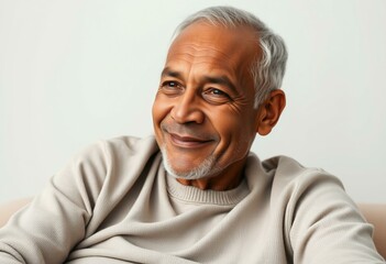 Obraz premium Portrait of a senior male with a visible skin condition
