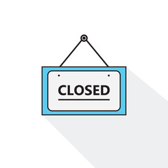 Closed hanging board icons set vector stock illustration