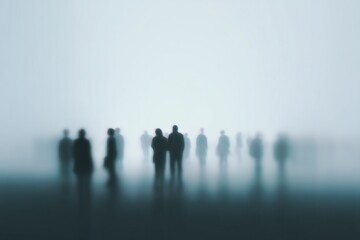 minimalistic scene captures essence of themed party with indistinct figures providing lively background ambiance