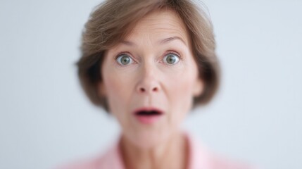 portrait capturing person of any race age or gender expressing surprise with blurred background