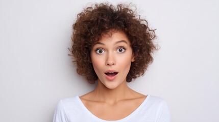 portrait capturing person of any race age or gender expressing surprise with blurred background