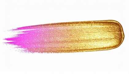 Fototapeta premium Pink gold paint brush stroke.