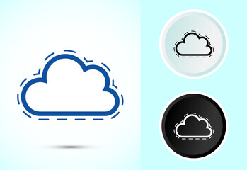 Cloud icon design illustration, weather icon sign symbol in color, black and white