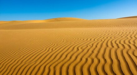 Naklejka premium Desert sand, dune and blue sky