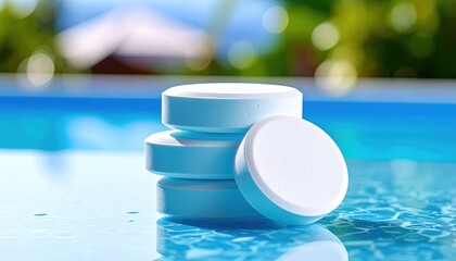 Poolside Chlorine Tablets with Summer.