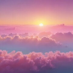 Naklejka premium Fuzzy pink, blue, and yellow gradient, resembling a fluffy sunset, art, texture