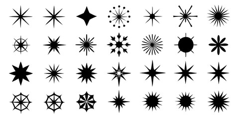 set of black and white icons