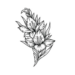 Hand drawn flower bouquet. Design element.