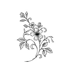 Hand drawn flower bouquet. Design element.