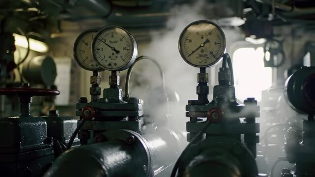 Industrial machinery steam pipes