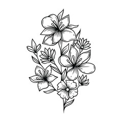 Hand drawn flower bouquet. Design element.