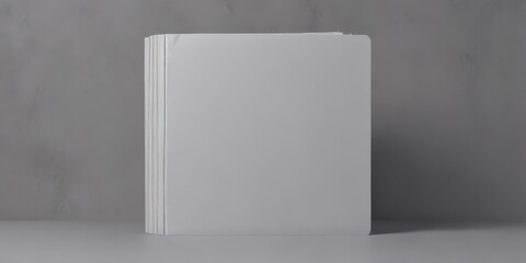 Closed blank magazine on grey background, ready for design,  mockup design,  design,  photographic image