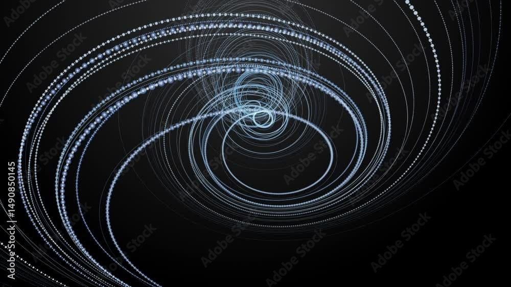 Poster futuristic video animation with particle stripe object in slow motion, 4096x2304 loop 4k