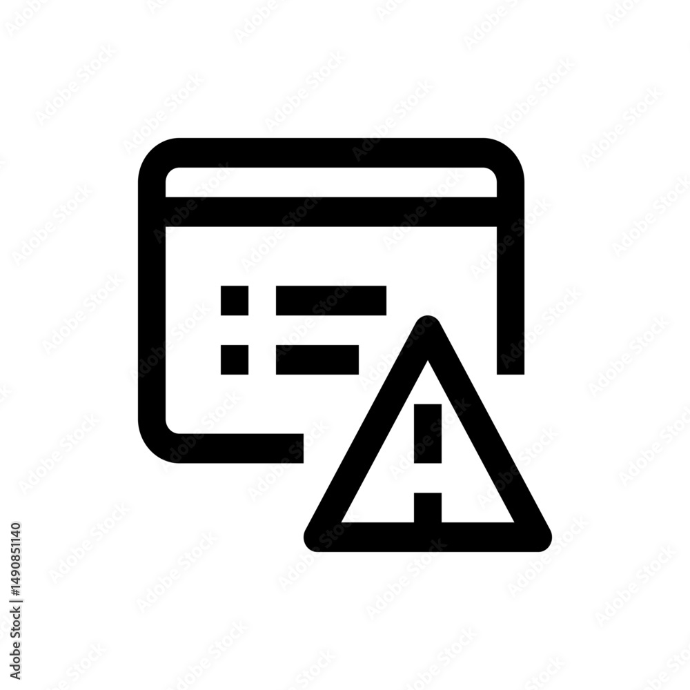 Poster alert icon showing a document with a warning sign indicating an error or problem on the document pag