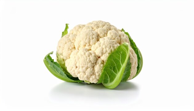 fresh cauliflower isolated on white background, organic and healthy food, raw vegetable