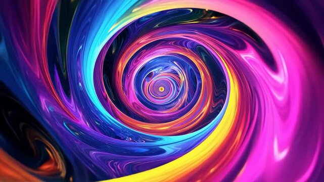 Psychedelic Liquid Swirl Animation with Trippy Neon Colors and Hypnotic Fluid Motion