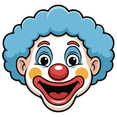 haired clown isolated vector illustration