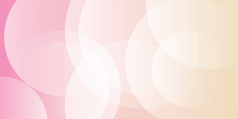 Minimalist banner background, pastel colorful, pink and yellow gradations. Circle effect style geometric, abstract background. Eps 10.