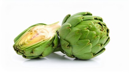 Obraz premium fresh artichoke isolated on white background, organic and healthy food, raw vegetable