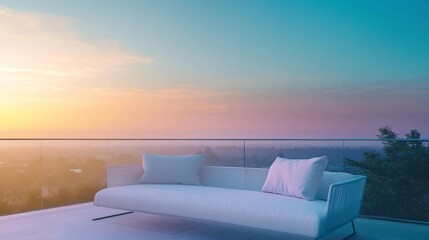 sofa at sunset
