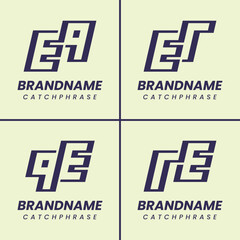 Letters EQ QE ER RE Monogram Logo Set, suitable for any business