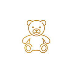 Simple outline illustration of a teddy bear in minimalist style  