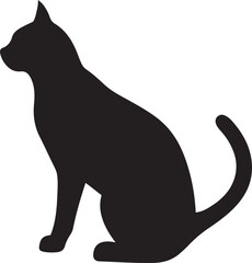 create cat art silhouette- llustration with  
