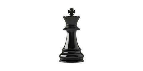 Fototapeta premium Black Chess King Piece. Symbol Of Strategy And Leadership In Chess Game Isolated On Transparent Background