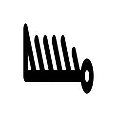 Illustration of a horizontal black line with angled segments and a circle at the end on white background