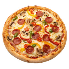 pizza on white background