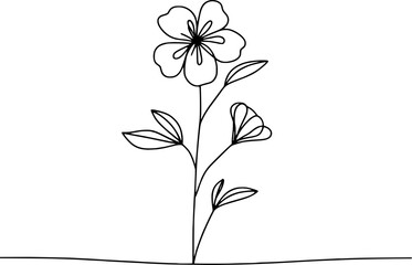 Minimalist single-line floral illustration