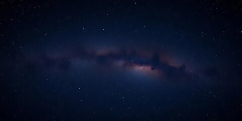 Fototapeta premium Vast, dark night sky; Milky Way galaxy fragment visible; abundant copy space, starfield, vector illustration