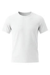 Naklejka premium Clean plain white short-sleeved crew neck casual t-shirt isolated on a transparent background