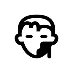 Illustration of a zombie face with dripping decay in bold black and white minimalist style design concept