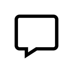 Fototapeta premium Illustration of a black outlined speech bubble with rounded corners on a white background in simple style