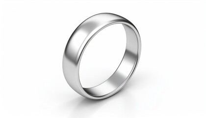 Silver wedding band ring.