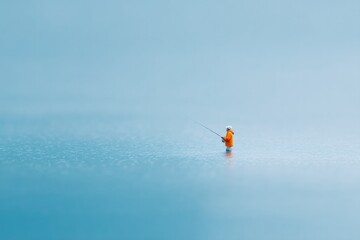 Fototapeta premium commercial photography portrait of person fishing with blurred background professional appearance