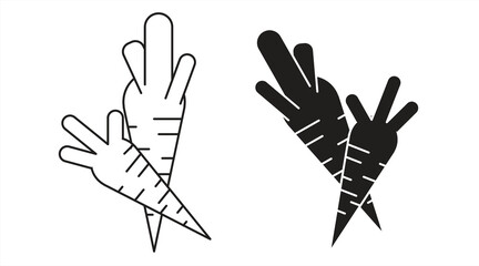 carrot icon, line symbol, isolated on white background, vector illustration.