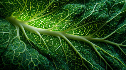 cauliflower leaf close-up macro