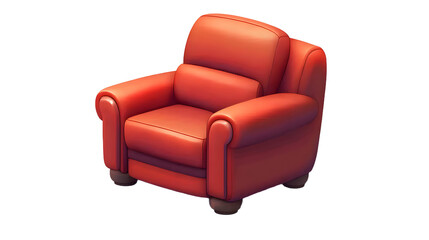 Fototapeta premium Stylish and Cozy Red Armchair Perfect for Enhancing Any Living Space or Office Ambiance