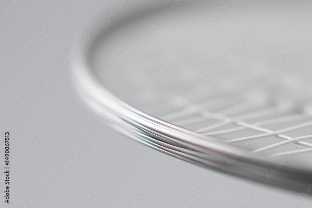 Poster racket close-up strings in focus