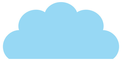 Simple blue cloud icon in PNG format with transparent background. Flat design perfect for weather, sky, and cloud computing visuals. Ideal for apps, websites, and digital media.