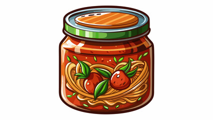 Jar of spaghetti sauce isolated on white background. Very beautiful