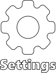 Setting icon Tools, cog, gear sign vector isolated on transparent background. Engineering horizontal technology and business symbol for web and app.