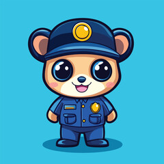 Adorable Cartoon Bear Dressed as a Police Officer (1)