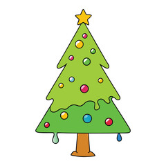 A vibrant Christmas tree formed by dynamic paint splashes, blending festive colors in a modern, artistic style—perfect for creative holiday designs.
