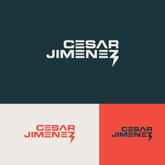 Text Casar Jimene Power logo design template vector eps
