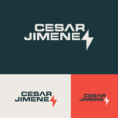 Text Casar Jimene Power logo design template vector eps
