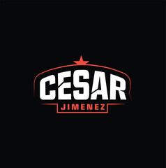 Text Casar Jimene star logo design template vector eps