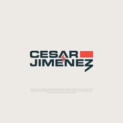 Text Casar Jimene Power logo design template vector eps
